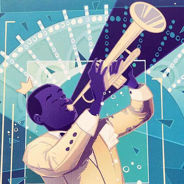Close up detail of “Armstrong”
.
.
.
#louisarmstrong #jazz #jazzposter #nolacityportraits #illustrationposter #neworleansjazz #musicposter