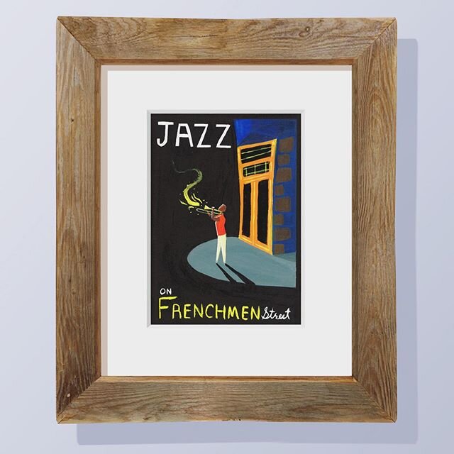 Original painting available! Jazz on Frenchmen, 5x7 acrylic on illustration board. #nolacityportraits